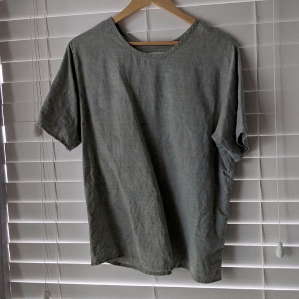 Flax Striped Linen Boxy Tee